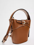 Weiyinxing MYLRF New Women's Bag Fashion Buckle Decoration Popular One-Shoulder Bucket Slant Bag
