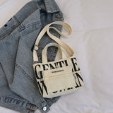 Weiyinxing Gentlewoman Niche Design Canvas Bag 2024 New Color Letter Single Shoulder Cross-Body Bag