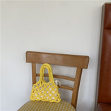 Weiyinxing Bag, Women's Leisure Handbag, Small Cute Bucket Bag, Hollowed-Out Handbag, Hand-Carried Daily Bag.
