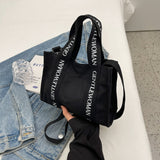 Weiyinxing Handbag Small Bag 2024 New Thai Gentle Woman Canvas Bag Letter Vegetable Basket Single Shoulder Bag
