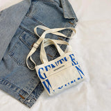 Weiyinxing Mini Small Canvas Bag Female 2024 New Simple Handbag Fashion One-Shoulder Cross-Body Bag