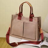 Weiyinxing Spring Canvas Bag Leisure Retro Handbag Oblique Satchel Large-Capacity Multi-Pocket Lady's Todd Bag