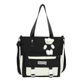 Weiyinxing Large Capacity Hand Carrying Book Bag Cram Bag Students Lovely High School Students Make Up A Lesson Handbag Junior High School Students Cross-Body Bag
