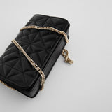 Weiyinxing Women's Bag 2024 New Diamond Chain Square Bag Quilted One-Shoulder Oblique Shoulder Small Black Bag