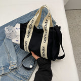 Weiyinxing Handbag Small Bag 2024 New Thai Gentle Woman Canvas Bag Letter Vegetable Basket Single Shoulder Bag