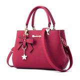 Weiyinxing Female 2024 New Lychee Grain Women's Bag Bow Middle-Aged Mother Bag Women's Handbag Can Be One Shoulder