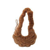 Weiyinxing Version Kosong Niujiao Plush Fold Cloud Bag Autumn And Winter New One-Shoulder Bag Women's Fashionable Plush Bag