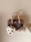 Weiyinxing Wind Chio2nd British Afternoon Tea Pillow Bag Female Autumn Winter Plaid Carry Small Bag Single Shoulder Cross-Body Bag