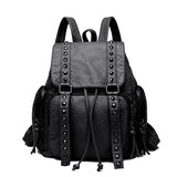 Weiyinxing Washing Leather Backpack 2024 New Ladies' Leisure Bag Large-Capacity Female Travel Backpack