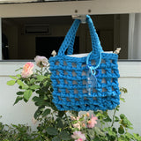 Weiyinxing Handbags For Women, Hand-Woven Buns, Mother Bags, Cute Pendant, Holiday Style, Leisure, Hand-Hollowed-Out Women's Bags.