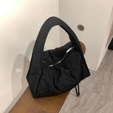 Weiyinxing Pattern Stitched Large-Capacity One-Shoulder Bag Leisure Portable Handbag 2024 New Underarm Fold Tote Bag