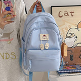 Weiyinxing Backpack Female Simple Ins Large Capacity 2024 New Schoolbag Travel Backpack For Primary School Students