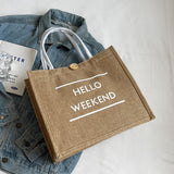 Weiyinxing Capacity Flax One Shoulder Tote Bag Female New National Style Fashion Mommy Bag College Students Class Handbag
