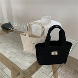 Weiyinxing New Han Dai Same Style Egg Canvas Handbag Size Bento Bag Simple Leisure Portable Tote Bag