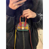 Weiyinxing Red Book With Cute Mini Headphone Bag 2024 New Christmas Plaid Handbag Small Change Lipstick Bag