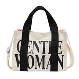 Weiyinxing Gentlewoman Letter Mini Portable Canvas Bag 2024 New Casual Versatile One-Shoulder Cross-Body Bag