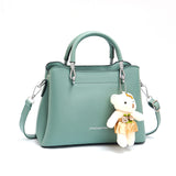Weiyinxing Handbag Women 2024 New Casual Women's Shoulder Bag Large Capacity Soft Leather Multi-Layer Bear Pendant Women's Bag