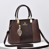 Weiyinxing Chen Female Bag] 2024 Spring / Summer New Fashion Handbag Middle-Aged Large Capacity Spell Color One-Shoulder Cross-Body Bag Tide