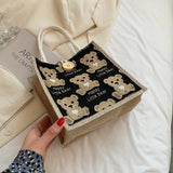 Weiyinxing Bear Lunch Box Bento Bag 2024 Summer New Fashion Out Bag Ins One Shoulder Bag