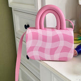 Weiyinxing And Summer 2024 New Handbag Women's Fashion Handbag Oblique Arm Bag Pink Plaid Pottery Bag High Quality Bag