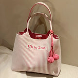 Weiyinxing New 2024 Tott Large-Capacity One-Shoulder Handbag Non-Woven Pink Wave Minority Designer One-Shoulder Bag