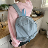 Weiyinxing Version Of The New Backpack Multi-Pocket Solid Color Commuter Bag Leisure High-Capacity Travel Backpack Nylon Bag