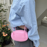 Weiyinxing Bag Women's Bag Minority One-Shoulder Chain Oval Bag Simple Spring And Summer Handbag Advanced Fashion Mobile Bag