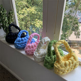 Weiyinxing Women's Handbags, Hand-Woven Cotton Thread Bags, Korean Version Candy Colors, Lovely Leisure Portable Bags, All Kinds Of Women's Bags.