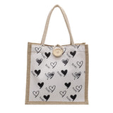 Weiyinxing Ins Canvas Handbag 2024 Summer Students Carry Lunch Box Bento Bag Cosmetics Storage Bag