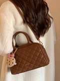 Weiyinxing Wind Chio2nd Boston Holiday Pillow Bag Autumn And Winter Vintage Diamond Handbag Bag Women's Single Shoulder Cross-Body Bag
