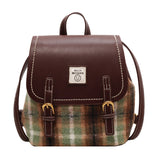 Weiyinxing And Winter Woolen Bag Female 2024 New Backpack Fashion Plaid Hand Bag College Students Popular Small Backpack