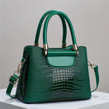 Weiyinxing Chen Female Bag] Bright Leather Stone Grain Bucket Bag 2024 New Handbag Large Capacity Women's Shoulder Bag