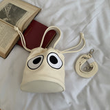 Weiyinxing Spring Style Women's Bucket Korean Version Pu Bucket Handbag Big Eyes Lovely One-Shoulder Straddling Women's Bag