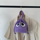 Weiyinxing Spring Style Women's Bucket Korean Version Pu Bucket Handbag Big Eyes Lovely One-Shoulder Straddling Women's Bag