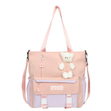 Weiyinxing Large Capacity Hand Carrying Book Bag Cram Bag Students Lovely High School Students Make Up A Lesson Handbag Junior High School Students Cross-Body Bag