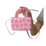 Weiyinxing And Summer 2024 New Handbag Women's Fashion Handbag Oblique Arm Bag Pink Plaid Pottery Bag High Quality Bag