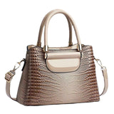 Weiyinxing Chen Female Bag] Bright Leather Stone Grain Bucket Bag 2024 New Handbag Large Capacity Women's Shoulder Bag