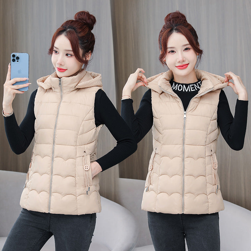 【Rest&Recreation】韓国人気★SHORT DOWN VEST 2024 Autumn Winter Down Cotton Vest Short Korean Version