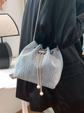 Weiyinxing Women 2024 Fall New Fashion Fashion Minority Design Oblique Satchel Simple Fashion Bucket Bag One-Shoulder Bag