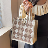 Weiyinxing Box Bento Bag 2024 Canvas Bag Women's Single Shoulder Handbag Ins Ling Case College Students Class Bag Tide