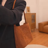 Weiyinxing New Korean Minority Fashion Commuter Bag Embroidered Velvet One-Shoulder Bag Bucket Bag Tote Handbag Leisure
