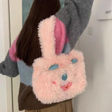 Weiyinxing Little Monster Cartoon Plush Bag Large-Capacity Female Student One-Shoulder Handbag Tote Bag Gift Ins Style
