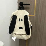 Weiyinxing Puppy Canvas Backpack Girl Chic Soft Girl Cute Summer Canvas Backpack Student Backpack