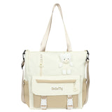 Weiyinxing Large Capacity Hand Carrying Book Bag Cram Bag Students Lovely High School Students Make Up A Lesson Handbag Junior High School Students Cross-Body Bag