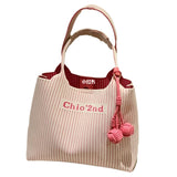 Weiyinxing New 2024 Tott Large-Capacity One-Shoulder Handbag Non-Woven Pink Wave Minority Designer One-Shoulder Bag