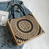 Weiyinxing Capacity Flax One Shoulder Tote Bag Female New National Style Fashion Mommy Bag College Students Class Handbag