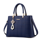 Weiyinxing [Recommended] Women's Bag 2024 Embroidered Thread Plaid Handbag Middle-Aged Mother Bag Large Capacity Single Shoulder Cross-Body Bag