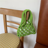 Weiyinxing Bag, Women's Leisure Handbag, Small Cute Bucket Bag, Hollowed-Out Handbag, Hand-Carried Daily Bag.