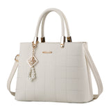 Weiyinxing [Recommended] Women's Bag 2024 Embroidered Thread Plaid Handbag Middle-Aged Mother Bag Large Capacity Single Shoulder Cross-Body Bag