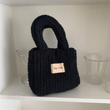 Weiyinxing Korean Version Autumn And Winter One-Shoulder Plush Handbag Simple Pure Color Square Bag Mobile Phone Bag Women's Trend